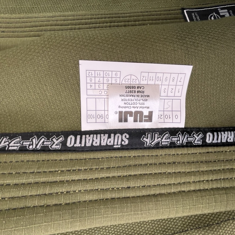 NWT Fuji Suparaito BJJ GI - A2L Army Green A3 GI & Gear - Picture 5 of 12